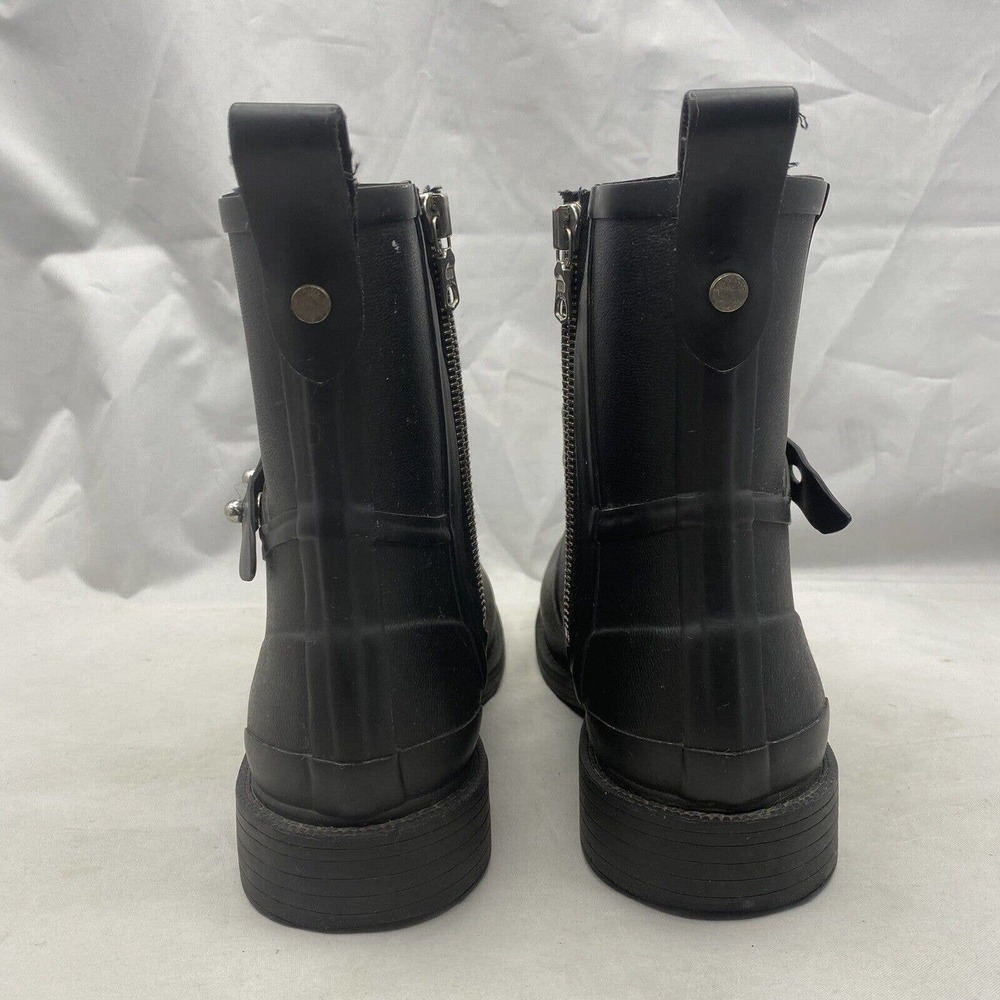 Rag & Bone New York Moto Rain Boots Black Rubber Size 37 EUR /Womens 7 US *READ - Picture 5 of 10